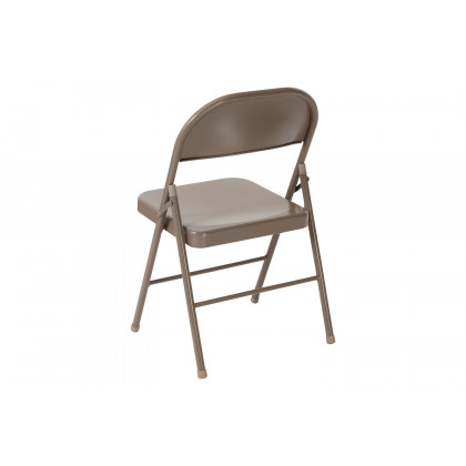 BLNK HERCULES Series Double Braced Metal Folding Chair - Beige