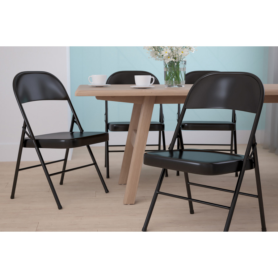 BLNK - HERCULES Series Double Braced Metal Folding Chair