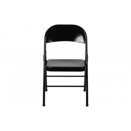 BLNK HERCULES Series Double Braced Metal Folding Chair - Black