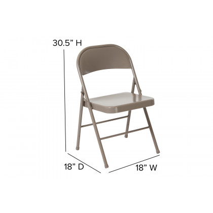 BLNK HERCULES Series Double Braced Metal Folding Chair - Gray