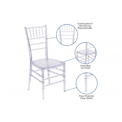 BLNK Flash Elegance Chiavari Stacking Chair - Crystal Ice Blue