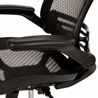 BLNK Warfield Mid-Back Mesh Executive Swivel Office Chair with Flip-Up Arms - Black Frame