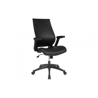 BLNK - Waylon LeatherSoft Waylon High-Back Executive Swivel Office Chair with Molded Foam Seat and Adjustable Arms