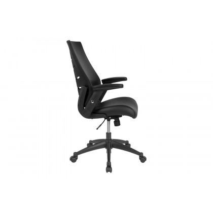 BLNK - Waylon LeatherSoft Waylon High-Back Executive Swivel Office Chair with Molded Foam Seat and Adjustable Arms