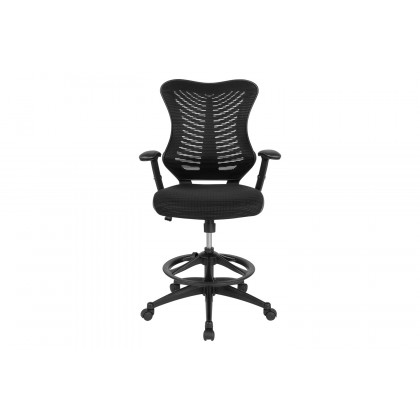 BLNK - Waylon Waylon High-Back Designer Mesh Drafting Chair with Sides and Adjustable Arms