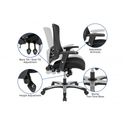 BLNK - Waylon Waylon High-Back Mesh Multifunction Executive Swivel Ergonomic Office Chair with Molded Foam Seat and Adjustable Arms