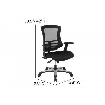 BLNK - Waylon Waylon High-Back Mesh Multifunction Executive Swivel Ergonomic Office Chair with Molded Foam Seat and Adjustable Arms
