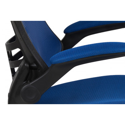 BLNK Kelista Mid-Back Mesh Ergonomic Drafting Chair with Adjustable Foot Ring and Flip-Up Arms - Blue