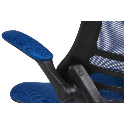 BLNK Kelista Mid-Back Mesh Ergonomic Drafting Chair with Adjustable Foot Ring and Flip-Up Arms - Blue