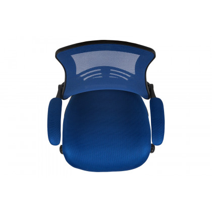 BLNK Kelista Mid-Back Mesh Ergonomic Drafting Chair with Adjustable Foot Ring and Flip-Up Arms - Blue