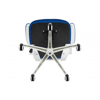 BLNK Kelista Mid-Back Mesh Swivel Ergonomic Task Office Chair with White Frame and Flip-Up Arms - Blue