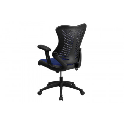 BLNK Kale High-Back Designer Mesh Executive Swivel Ergonomic Office Chair with Adjustable Arms - Blue