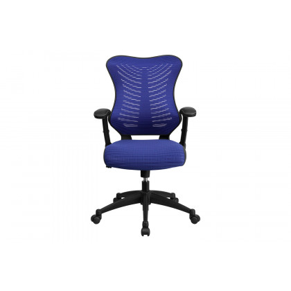 BLNK Kale High-Back Designer Mesh Executive Swivel Ergonomic Office Chair with Adjustable Arms - Blue