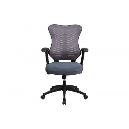 BLNK Kale High-Back Designer Mesh Executive Swivel Ergonomic Office Chair with Adjustable Arms - Gray