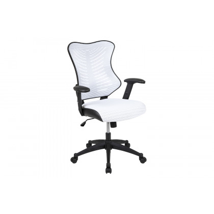 BLNK Kale High-Back Designer Mesh Executive Swivel Ergonomic Office Chair with Adjustable Arms - White