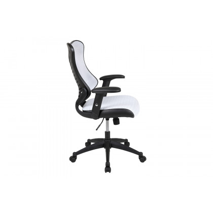 BLNK Kale High-Back Designer Mesh Executive Swivel Ergonomic Office Chair with Adjustable Arms - White