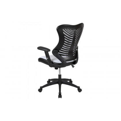 BLNK Kale High-Back Designer Mesh Executive Swivel Ergonomic Office Chair with Adjustable Arms - White