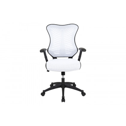 BLNK Kale High-Back Designer Mesh Executive Swivel Ergonomic Office Chair with Adjustable Arms - White