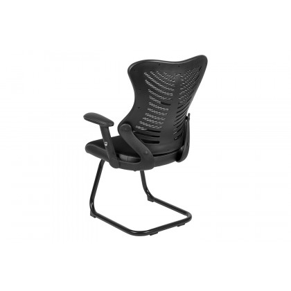 BLNK - Kale Designer Mesh Sled Base Side Reception Chair with Adjustable Arms