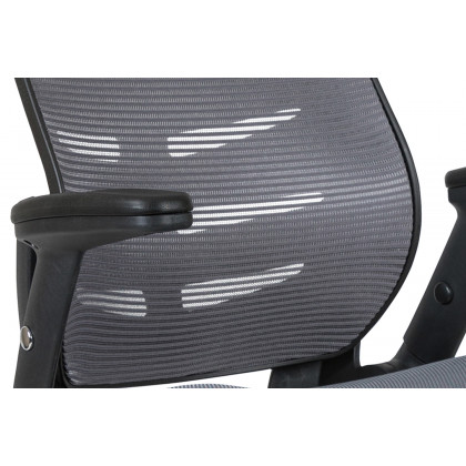 BLNK Kale High-Back Mesh Spine-Back Ergonomic Drafting Chair with Adjustable Foot Ring and Adjustable Flip-Up Arms - Dark Gray