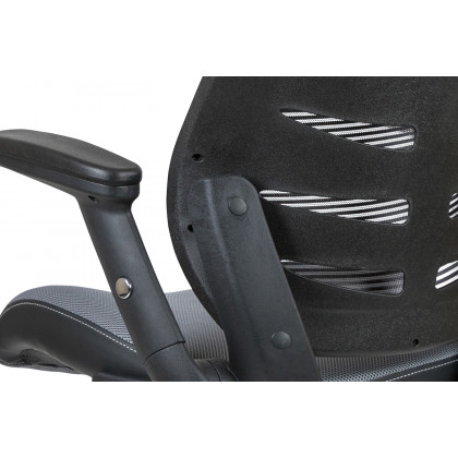 BLNK Kale High-Back Mesh Spine-Back Ergonomic Drafting Chair with Adjustable Foot Ring and Adjustable Flip-Up Arms - Dark Gray