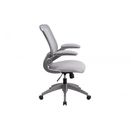 BLNK Kale Mid-Back Mesh Swivel Ergonomic Task Office Chair with Gray Frame and Flip-Up Arms - Gray