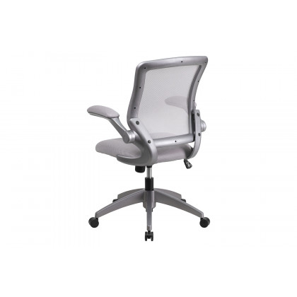 BLNK Kale Mid-Back Mesh Swivel Ergonomic Task Office Chair with Gray Frame and Flip-Up Arms - Gray