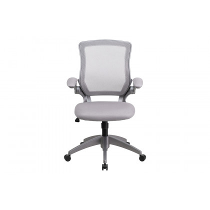 BLNK Kale Mid-Back Mesh Swivel Ergonomic Task Office Chair with Gray Frame and Flip-Up Arms - Gray