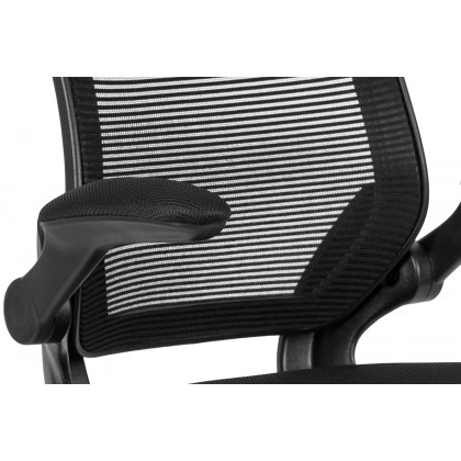 BLNK Kale Mid-Back Mesh Ergonomic Drafting Chair with Adjustable Foot Ring and Flip-Up Arms - Black
