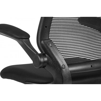 BLNK Kale Mid-Back Mesh Ergonomic Drafting Chair with Adjustable Foot Ring and Flip-Up Arms - Black
