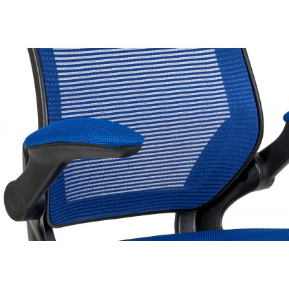 BLNK Kale Mid-Back Mesh Ergonomic Drafting Chair with Adjustable Foot Ring and Flip-Up Arms - Blue
