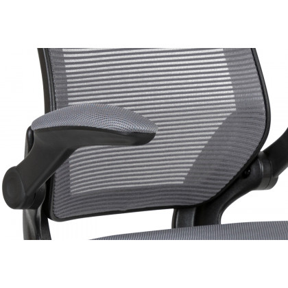 BLNK Kale Mid-Back Mesh Ergonomic Drafting Chair with Adjustable Foot Ring and Flip-Up Arms - Dark Gray