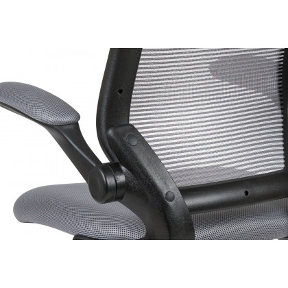 BLNK Kale Mid-Back Mesh Ergonomic Drafting Chair with Adjustable Foot Ring and Flip-Up Arms - Dark Gray