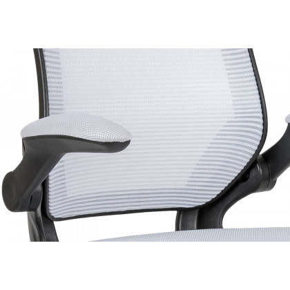 BLNK Kale Mid-Back Mesh Ergonomic Drafting Chair with Adjustable Foot Ring and Flip-Up Arms - White