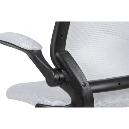 BLNK Kale Mid-Back Mesh Ergonomic Drafting Chair with Adjustable Foot Ring and Flip-Up Arms - White