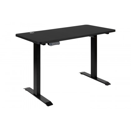 BLNK - Park Wide Black Electric Height Adjustable Standing Desk with Black Mesh Multifunction Executive Swivel Ergonomic Office Chair