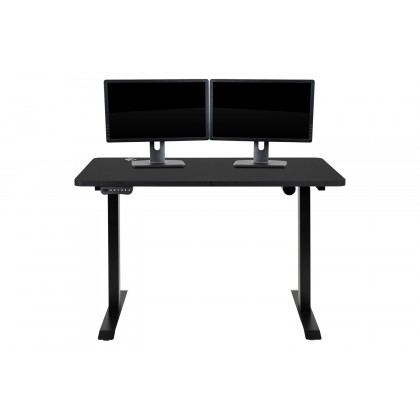 BLNK - Park Wide Black Electric Height Adjustable Standing Desk with Black Mesh Multifunction Executive Swivel Ergonomic Office Chair