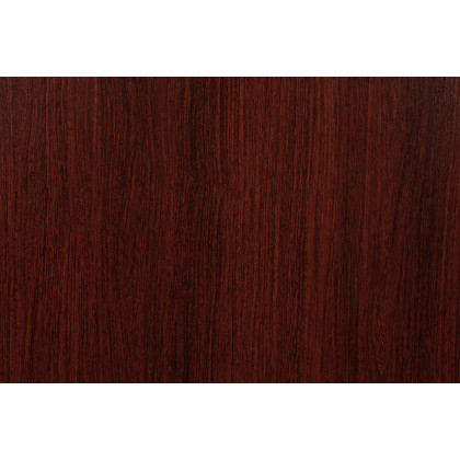 BLNK Lark Oval Conference Table Set with 4 Black LeatherSoft-Padded Task Chairs - Mahogany