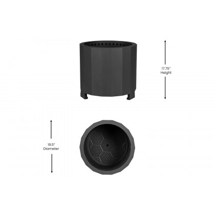 BLNK Titus Commercial Smokeless Outdoor Firepit - Black, 19.5"D