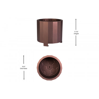 BLNK Titus Commercial Smokeless Outdoor Firepit - Bronze, 19.5"D