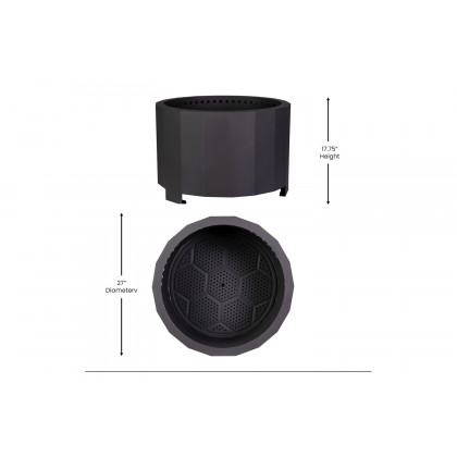 BLNK Titus Commercial Smokeless Outdoor Firepit - Black, 27"D