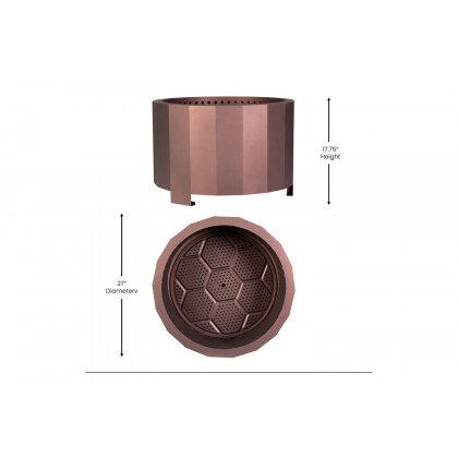 BLNK Titus Commercial Smokeless Outdoor Firepit - Bronze, 27"D