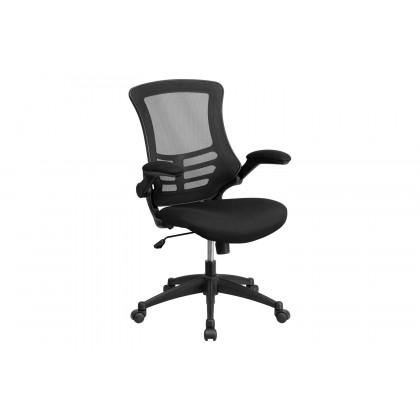 BLNK Stiles Work From Home Kit with Adjustable Computer Desk, Ergonomic Mesh Office Chair and Locking Mobile Filing Cabinet with Side Handles - Black