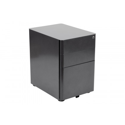 BLNK Stiles Work From Home Kit with Adjustable Computer Desk, Ergonomic Mesh Office Chair and Locking Mobile Filing Cabinet with Side Handles - Black
