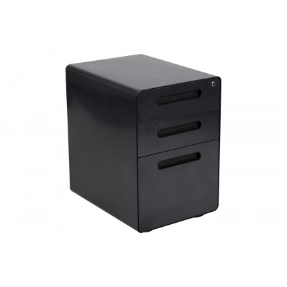 BLNK - Stiles Work From Home Kit with Glass Desk with Keyboard Tray, Ergonomic Mesh Office Chair and Filing Cabinet with Lock and Inset Handles