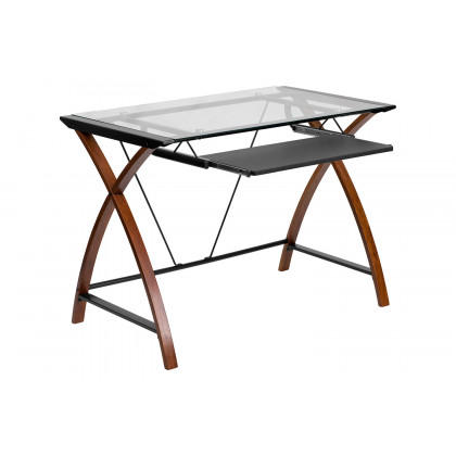 BLNK - Stiles Work From Home Kit with Glass Desk with Keyboard Tray, Ergonomic Mesh Office Chair and Filing Cabinet with Lock and Side Handles