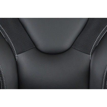 BLNK Optis Black Gaming Desk and Racing Chair Set with Cup Holder, Headphone Hook and 2 Wire Management Holes - Black