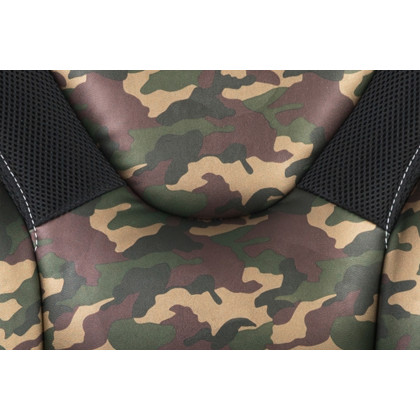 BLNK Optis Black Gaming Desk and Racing Chair Set with Cup Holder, Headphone Hook and 2 Wire Management Holes - Camouflage