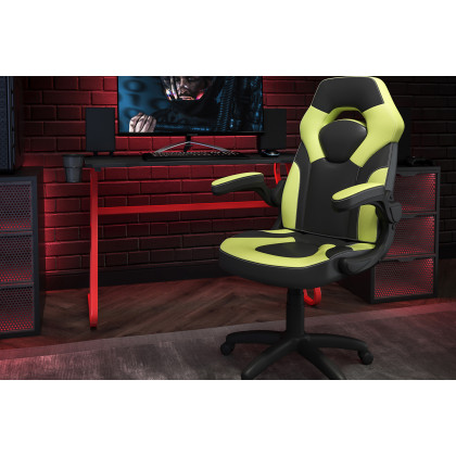 BLNK - Optis Red Gaming Desk and Racing Chair Set with Cup Holder and Headphone Hook