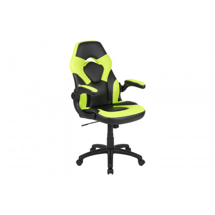 BLNK Optis Red Gaming Desk and Racing Chair Set with Cup Holder and Headphone Hook - Green/Black